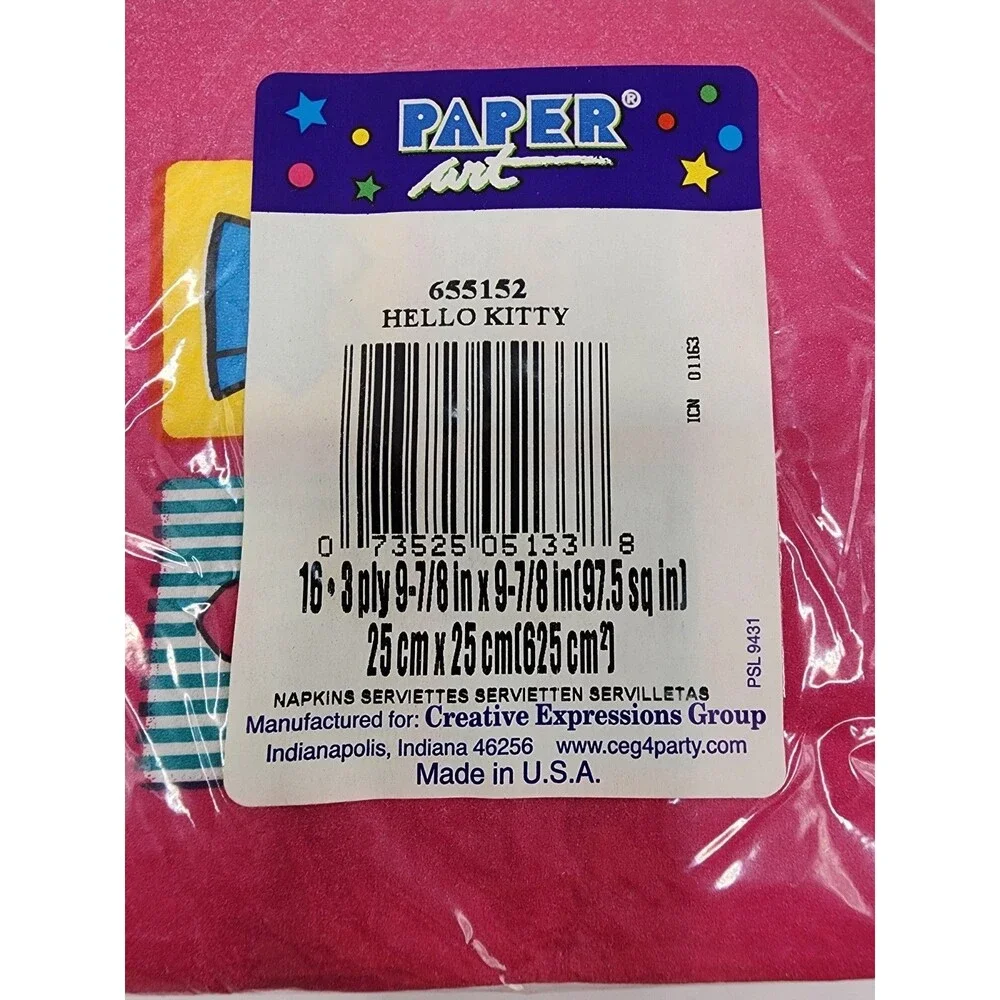 Vintage NOS Hello Kitty Sanrio Party Loot Treat Bags And Napkins 1999